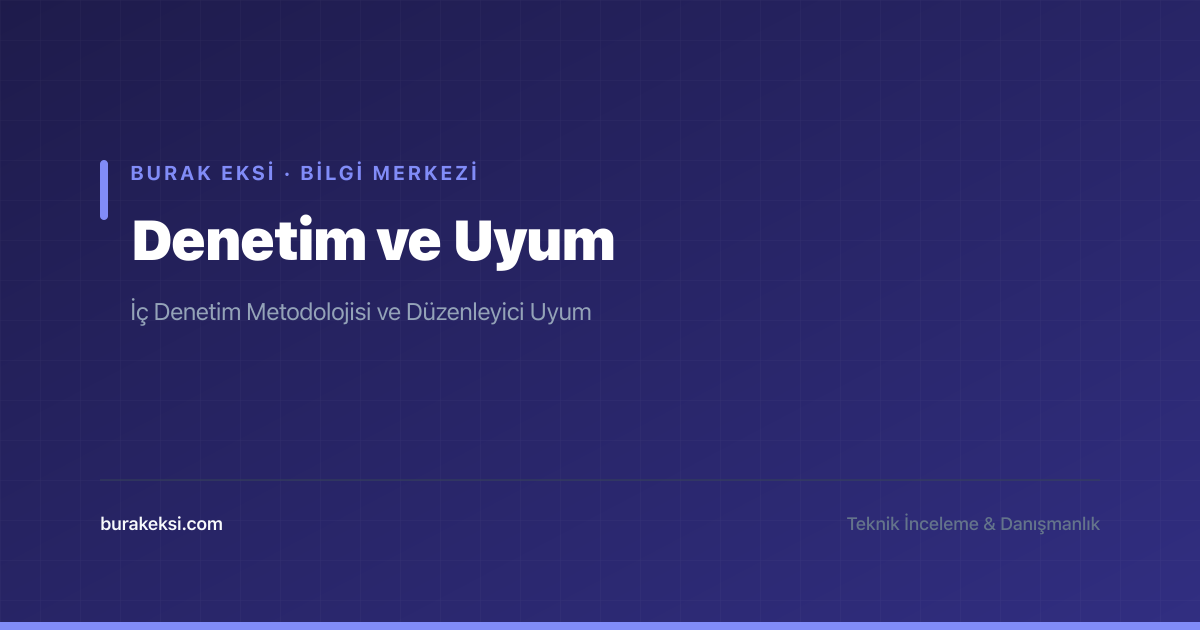 Burak Ekşi - Denetim ve Uyum Kategori Kapağı
