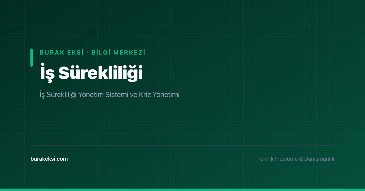 Burak Ekşi - İş Sürekliliği Kategori Kapağı