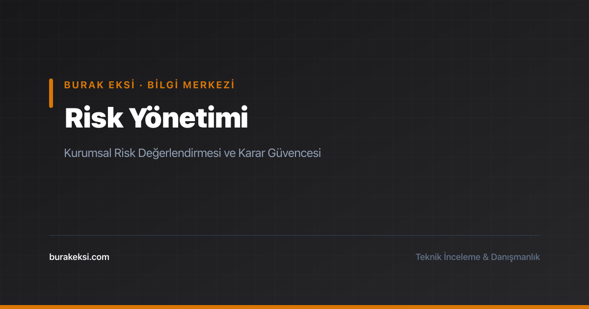 Burak Ekşi - Risk Yönetimi Kategori Kapağı