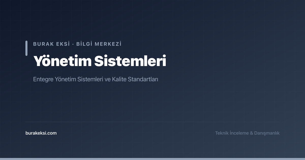Burak Ekşi - Yönetim Sistemleri Kategori Kapağı